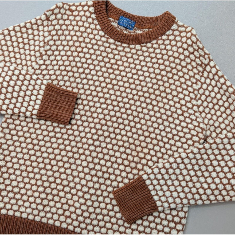 Vintage Pendleton 100% Virgin Wool Honeycomb Geometric Sweater Made in USA Sz L